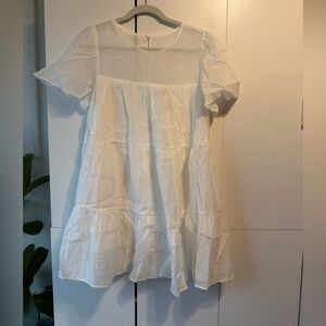 Lulus White Tiered Babydoll Dress